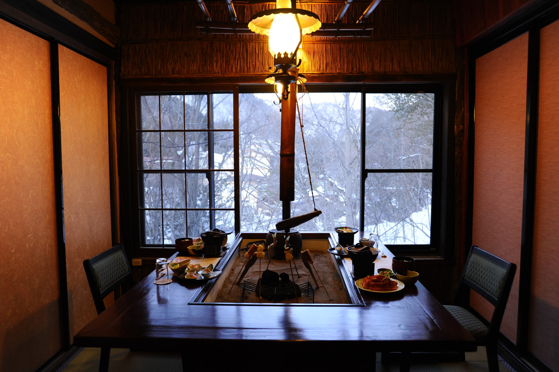 湯西川温泉　囲炉裏個室の一例